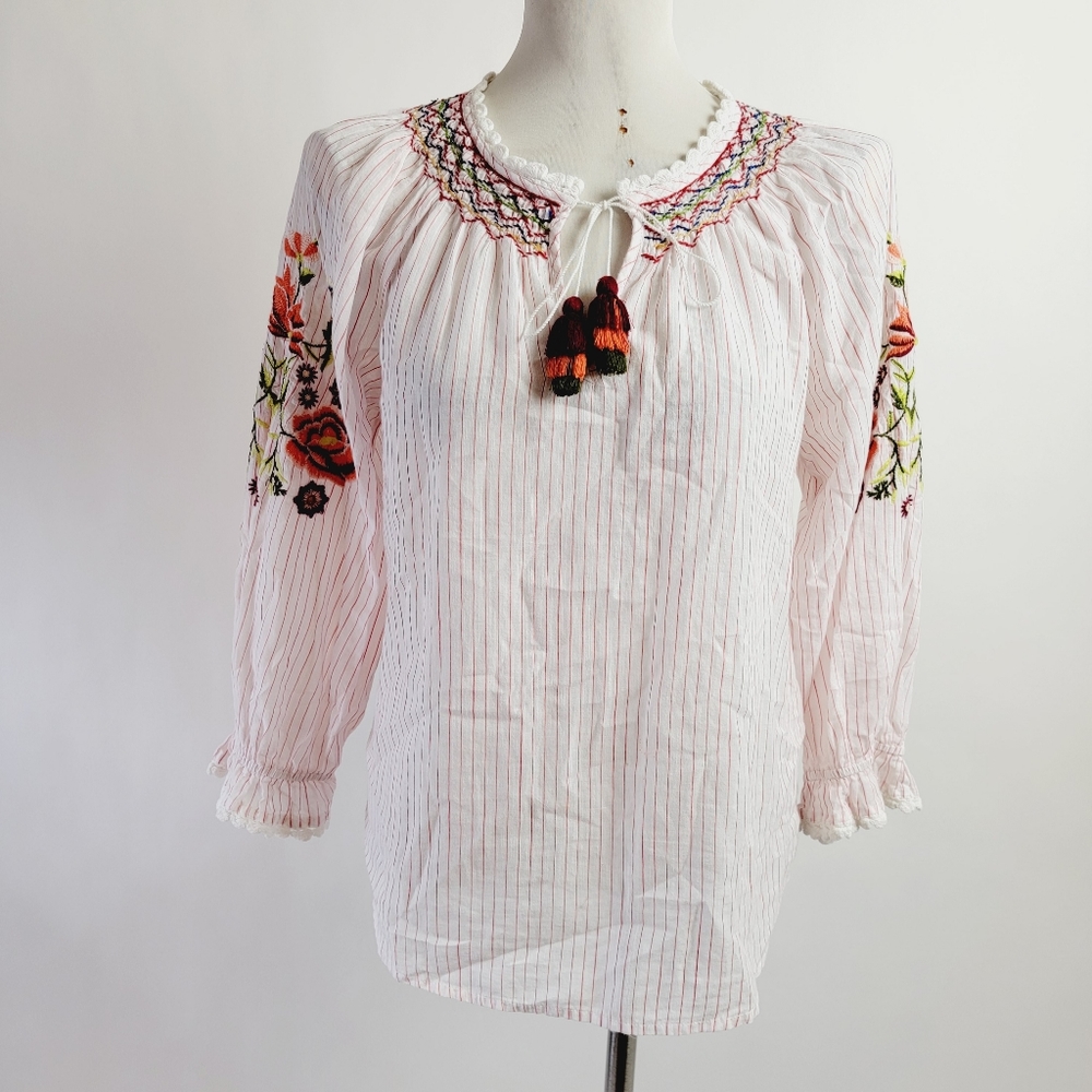 Velvet small stripe top